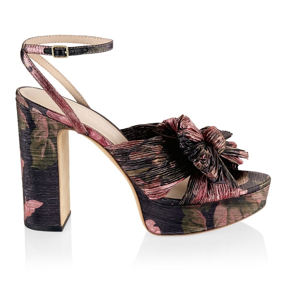 Black and pink floral Loeffler Randall platform heels